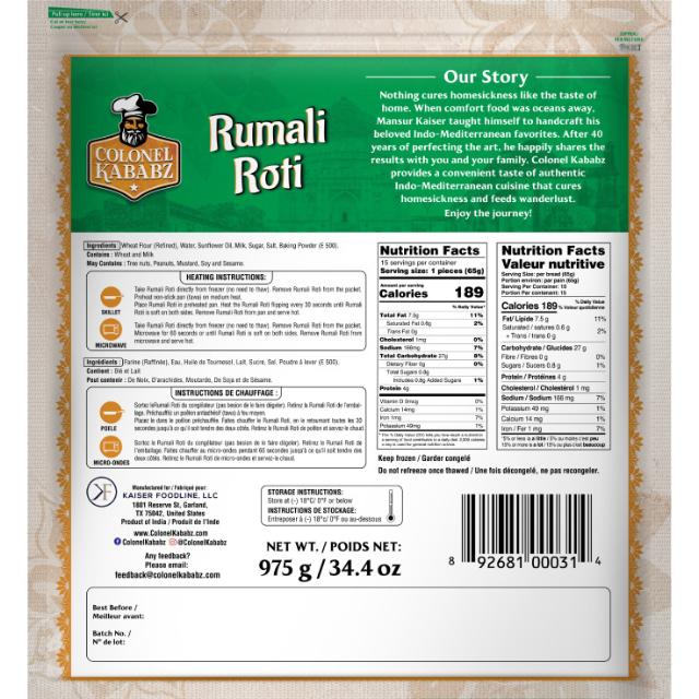 COLONEL RUMALI ROTI (FP) 8X15X65 GM