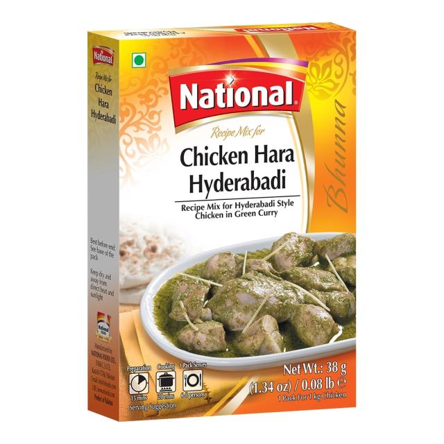 NATIONAL CHICKEN HARA HYDERABADI 6X38 GM