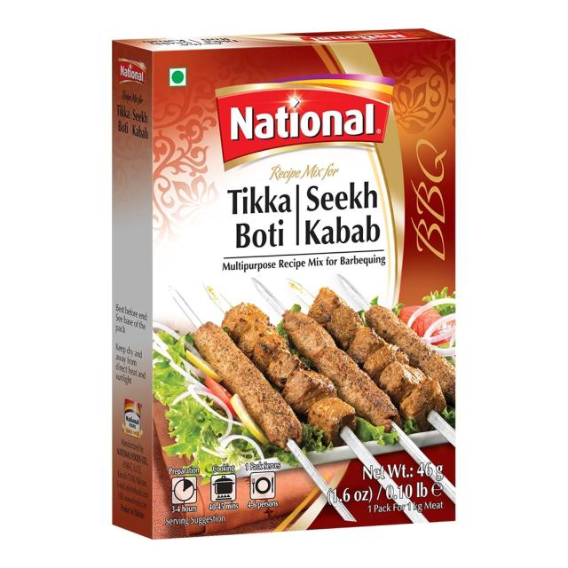 NATIONAL TIKKA BOTI SEEKH KABAB (E)6X46 GM